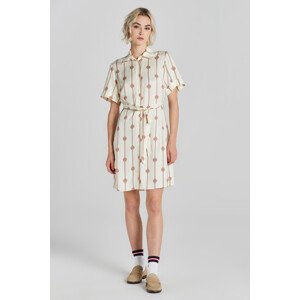 ŠATY GANT SLIM PRINTED SS SHIRT DRESS hnědá 36