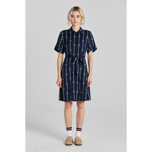 ŠATY GANT SLIM PRINTED SS SHIRT DRESS modrá 42