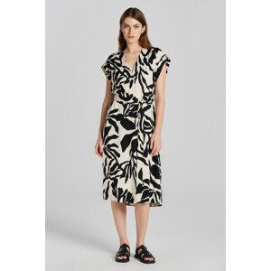 ŠATY GANT REL PALM PRINT SS DRESS hnědá 32