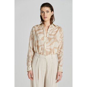 KOŠILE GANT REL PALM PRINT COT SILK SHIRT DRY SAND