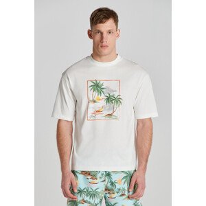 TRIČKO GANT HAWAII PRINTED GRAPHIC SS T-SHIRT bílá S