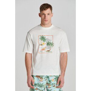 TRIČKO GANT HAWAII PRINTED GRAPHIC SS T-SHIRT bílá XXL