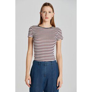 TRIČKO GANT STRIPED RIBBED SS T-SHIRT CLASSIC BLUE