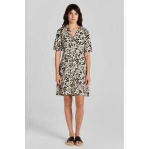 ŠATY GANT PALM PRINT SS JERSEY SHIRT DRESS hnědá XS