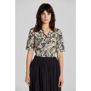 KOŠILE GANT PALM PRINT SS JERSEY SHIRT hnědá S