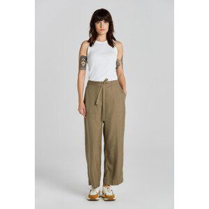 KALHOTY GANT REL TIE WAIST PANTS hnědá 44