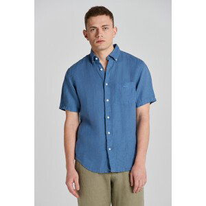 KOŠILE GANT REG GMNT DYED LINEN SS SHIRT modrá M