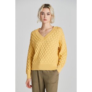 SVETR GANT TEXTURED KNIT V-NECK žlutá XXS