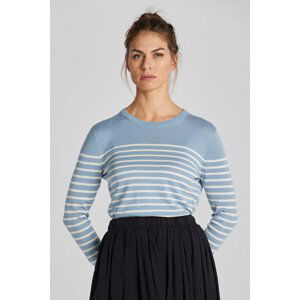 SVETR GANT FINE KNIT STRIPED C-NECK modrá M