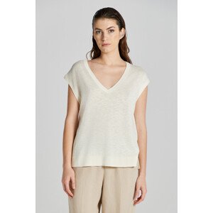 VESTA GANT LINEN BLEND V-NECK VEST bílá S