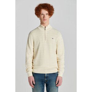 SVETR GANT STRIPE TEXTURED COTTON H-ZIP bílá L