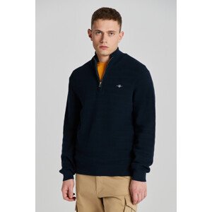 SVETR GANT STRIPE TEXTURED COTTON H-ZIP modrá M