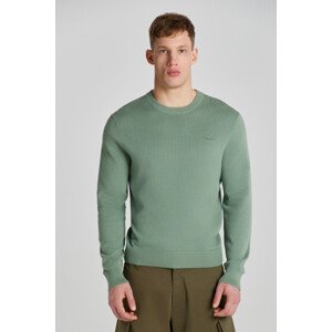 SVETR GANT TEXTURED COTTON C-NECK zelená XL