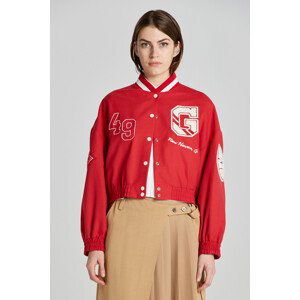 BUNDA GANT CROPPED VARSITY JACKET červená S