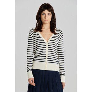 KARDIGAN GANT FINE KNIT STRIPED CARDIGAN bílá XS