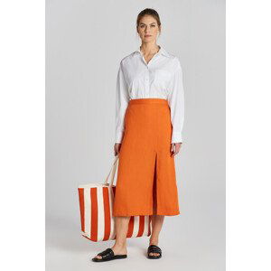 SUKNĚ GANT REL MIDI LINEN BLEND SKIRT oranžová 36