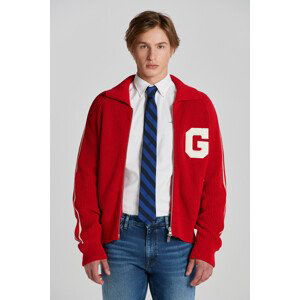 SVETR GANT CROPPED SHINY COTTON TRACK JACKET červená M