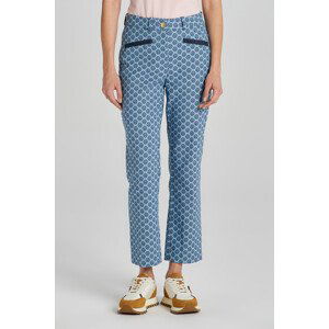 KALHOTY GANT SLIM MONOGRAM JACQUARD PANTS modrá 38