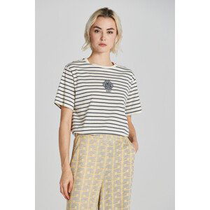 TRIČKO GANT REL STRIPED MONOGRAM SS T-SHIRT bílá M