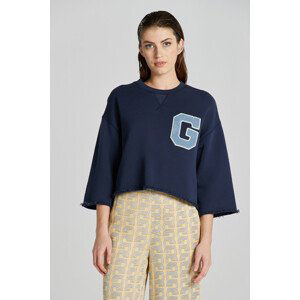 MIKINA GANT G-BADGE CROPPED SS C-NECK SWEAT modrá S