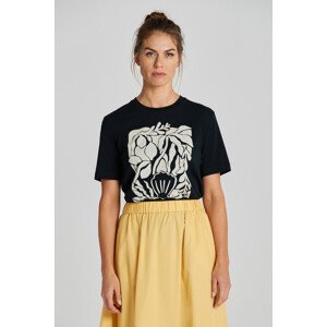 TRIČKO GANT REL PALM PRINT SS T-SHIRT černá XXS