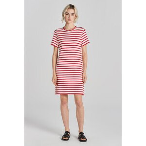 ŠATY GANT STRIPED SS T-SHIRT DRESS BRIGHT RED