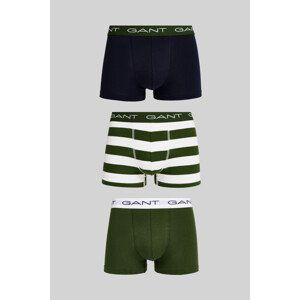 SPODNÍ PRÁDLO GANT STRIPE TRUNK 3-PACK zelená S