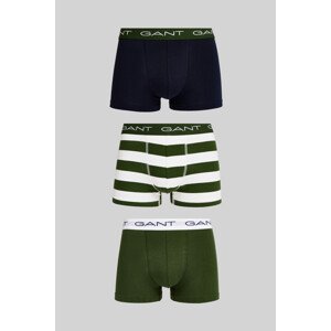 SPODNÍ PRÁDLO GANT STRIPE TRUNK 3-PACK zelená XXL