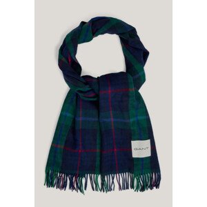 ŠÁLA GANT CASHMERE BLEND CHECK SCARF DEEP FOREST GREEN