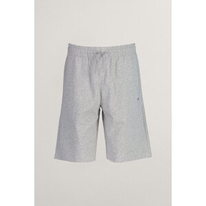TEPLÁKOVÉ ŠORTKY GANT SHIELD COTTON SLUB SHORTS LIGHT GREY MELANGE