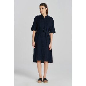 ŠATY GANT REL LINEN SS SHIRT DRESS modrá 32