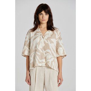 KOŠILE GANT REL PALM PRINT SS LINEN SHIRT žlutá 34