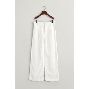 KALHOTY GANT WIDE PLEATED LINEN PANTS WHITE