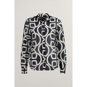 KOŠILE GANT REG MONOGRAM PRINT CTN SILK SHIRT modrá 34