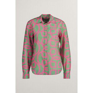 KOŠILE GANT REG MONOGRAM PRINT CTN SILK SHIRT PERKY PINK