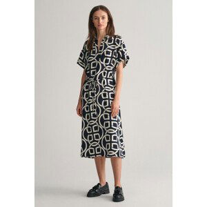 ŠATY GANT REL MONOGRAM PRINT SS CAFTAN modrá 40