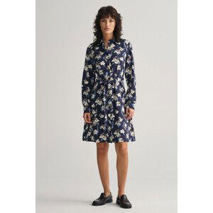 ŠATY GANT SLIM FLORAL PRINT SHIRT DRESS modrá 36