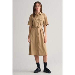 ŠATY GANT REG UTILITY SS SHIRT DRESS hnědá 34