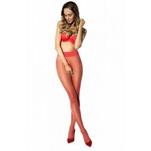 Amour Hip Lace Red 30 DEN Punčochové kalhoty, 1/2, červená