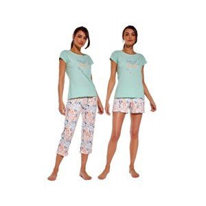 Cornette Wake up 665/280 3-dílné Dámské pyžamo, M, zelená