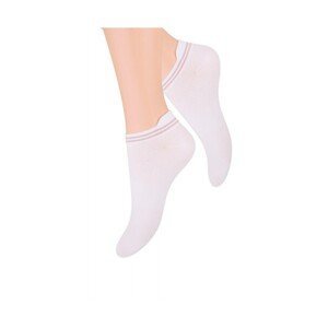 Steven art.091 Dámské kotníkové ponožky, 35-37, bílá-fialová
