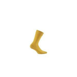 Wola Perfect Man W94.N03 Pánské ponožky jednobarevné, Světle šedá, yellow/odc.żółtego