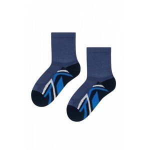Steven Sportowe art.014 chlapecké ponožky, 29-31, Bílá-Modrá