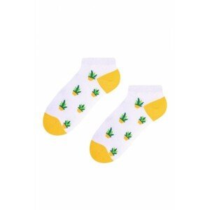 Steven art.042 Dámské kotníkové ponožky, se vzorem, 38-40, šedá světlý-žlutá