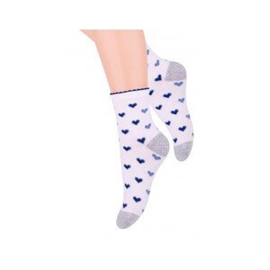 Steven art.014 Dívčí ponožky, se vzorem, 32-34, modrá