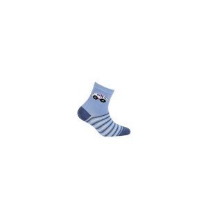 Wola W24.P01 2-6 lat chlapecké ponožky, s vzorem, 21-24, grey