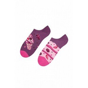 More 005 Asymetrické kotníkové ponožky, 35-38, růžová