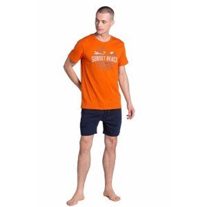 Henderson Led 38867-22X Pánské pyžamo, M, Oranžově-Modrá