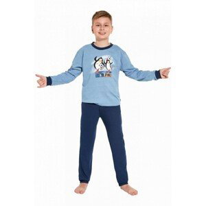 Cornette Kids Boy 477/136 Goal 86-128 Chlapecké pyžamo, 98-104, modrá melanž