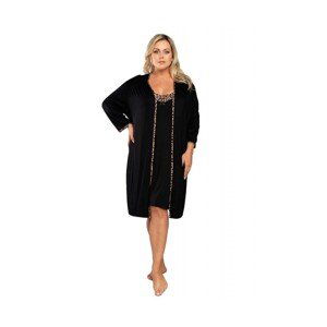 Italian Fashion Eila černý Dámský župan plus size, 3XL, černá